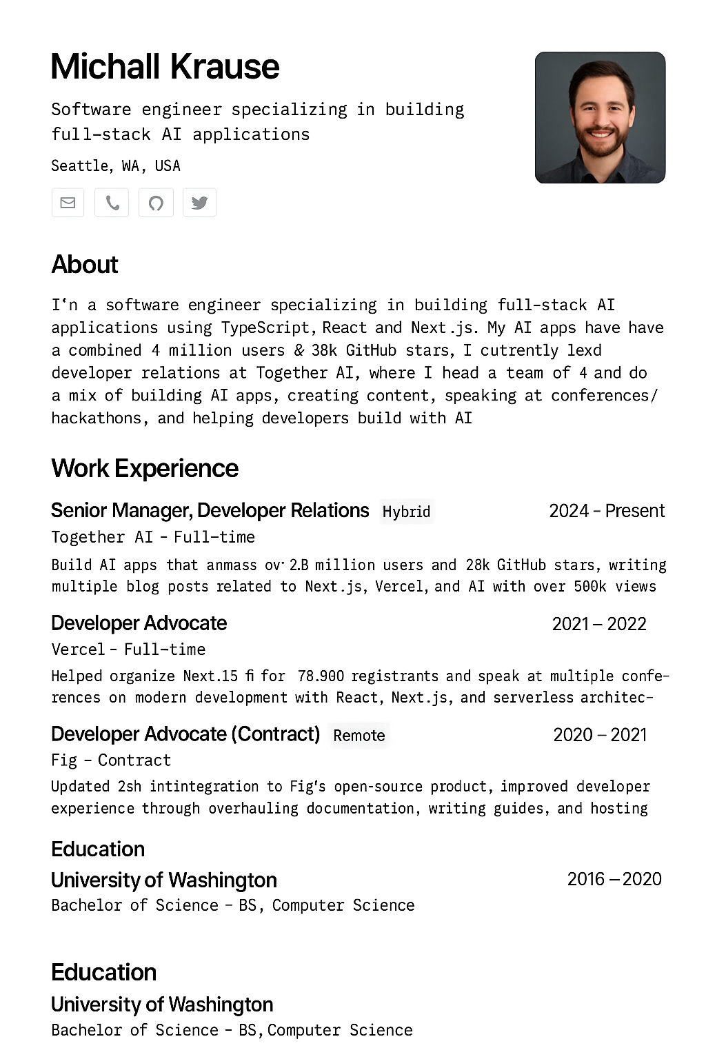 CV Website Preview